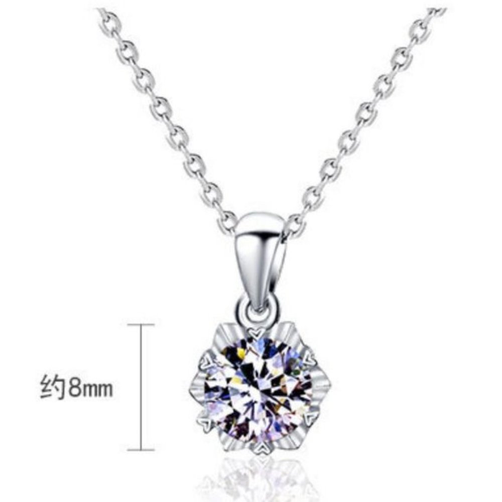 Certified 1ct. t.w. Diamond Moissanite Snowflake Necklace NEW B - Picture 7 of 10